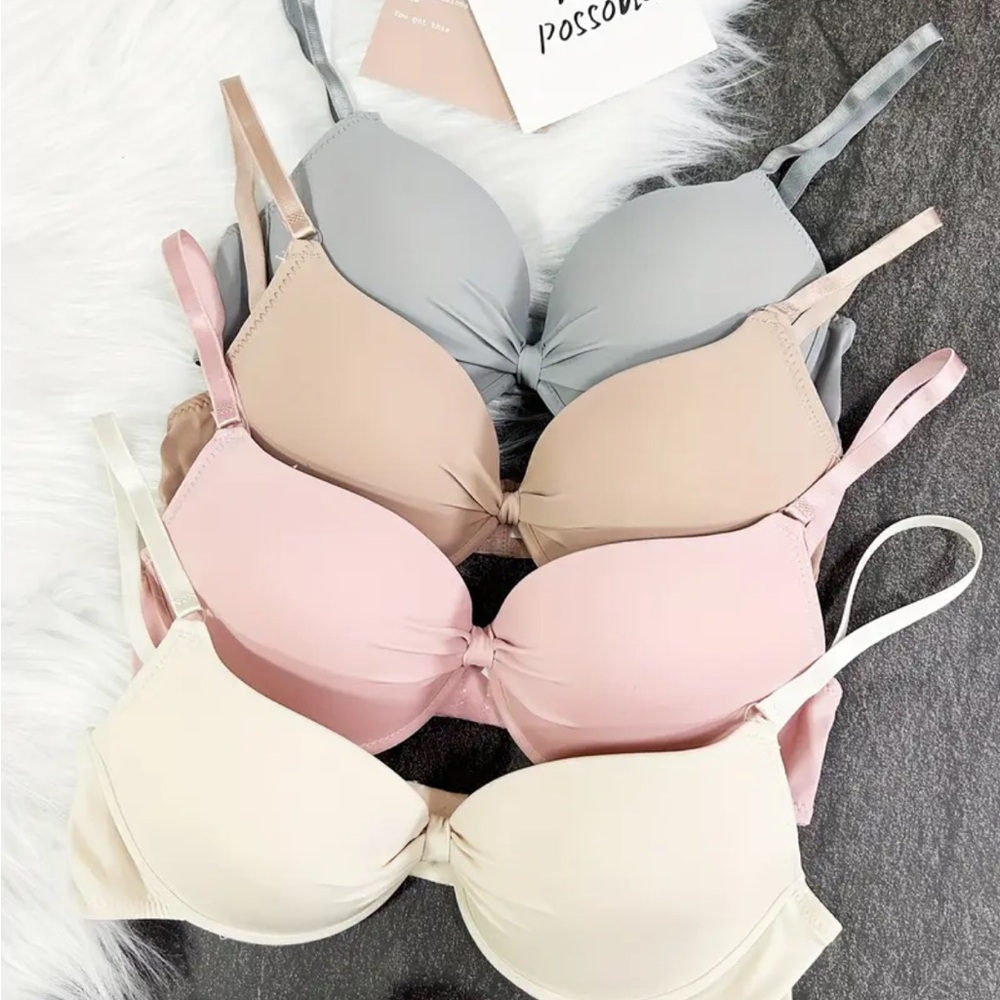Elegant Women's Intimates Set - Cream, Pink, Gray
